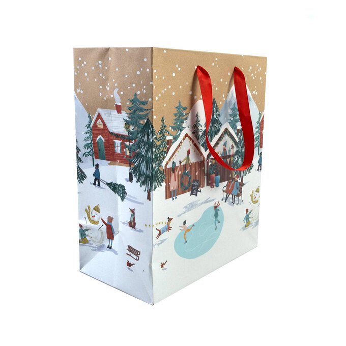 Snowy Mountain Kraft Gift Bag 30cm x 25cm image number 1