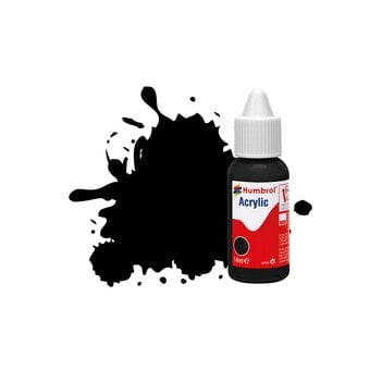 Humbrol Black Matt Acrylic Paint Dropper 14ml (33)