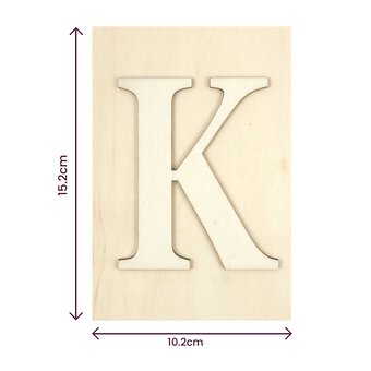 Wooden Letter K Plaque 10cm x 15cm image number 4