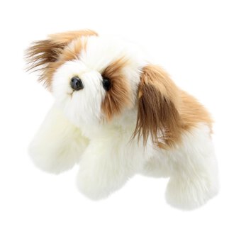 Full-Bodied Brown and White Dog Puppet