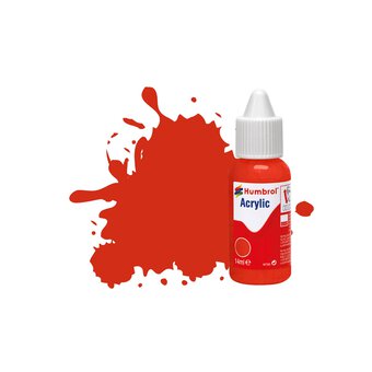 Humbrol Signal Red Satin Acrylic Paint Dropper 14ml (174)