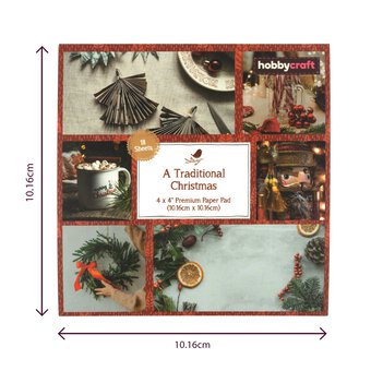 Traditional Christmas Paper Pad 4 x 4 Inches 18 Sheets image number 6