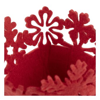 Red Felt Snowflake Pot 13cm image number 4