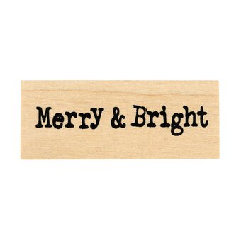 Merry and Bright Wooden Stamp 2.5cm x 6.3cm image number 4