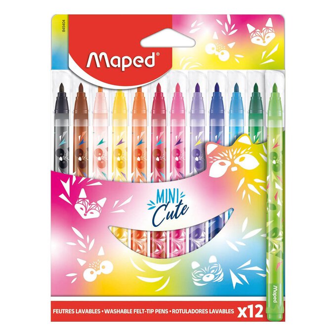 Maped Color’Peps Mini Cute Felt Tip Pens 12 Pack | Hobbycraft