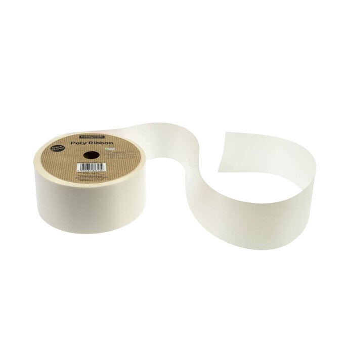 Ivory Poly Ribbon 5cm x 91m image number 1