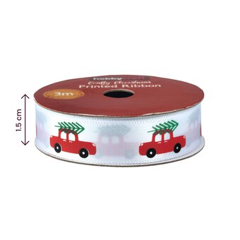 Christmas Car Printed Ribbon 15mm x 3m image number 4