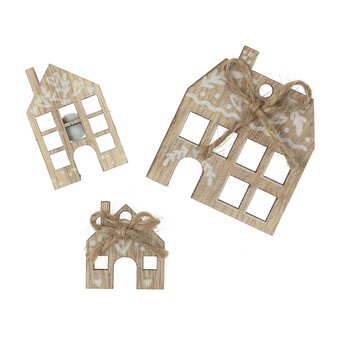 Winter House Wooden Toppers 3 Pack