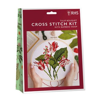 RHS Tulip Bouquet Cross Stitch Kit 8 Inches