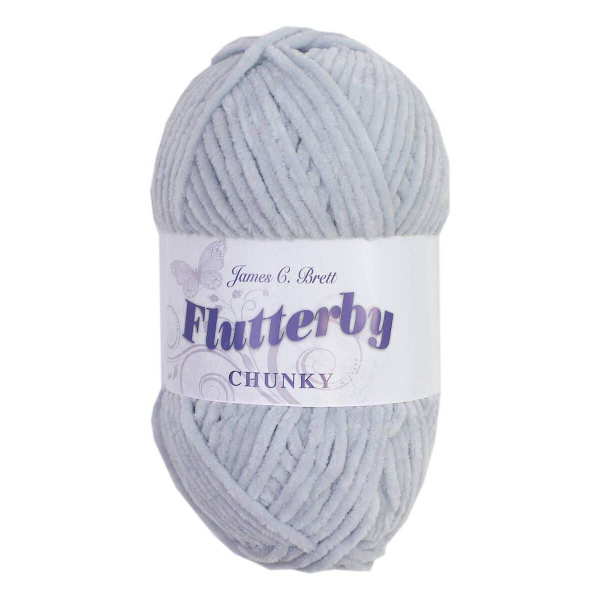 James C Brett Silver Flutterby Chunky Yarn 100g Hobbycraft