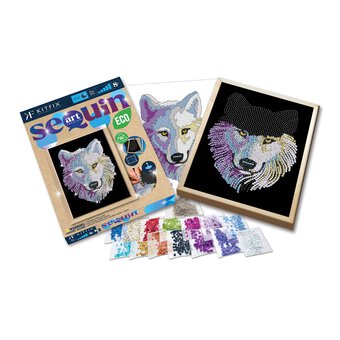 Kitfix Snow Wolf Sequin Art Premium Kit image number 4