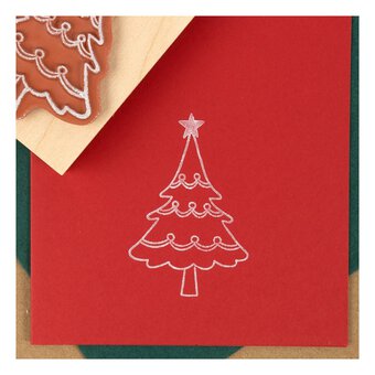 Christmas Tree Wooden Stamp 3.8cm x 3.8cm