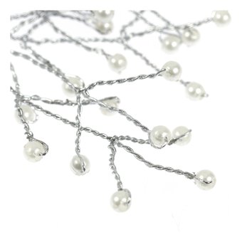 Silver Pearl Branch Wired Embellishments 10 Pack image number 3