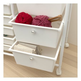 Matte White Rolling Organiser 9 Drawers image number 3