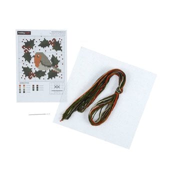 Robin and Holly Mini Cross Stitch Kit  image number 2