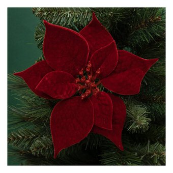 Red Poinsettia Clip 20cm