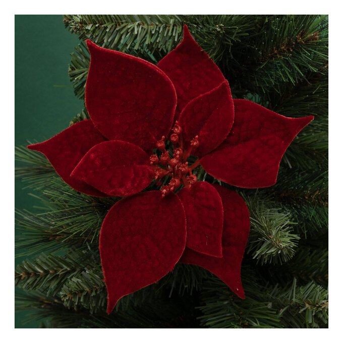 Red Poinsettia Clip 20cm image number 1