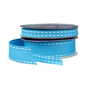 Peacock Grosgrain Running Stitch Ribbon 15mm x 4m image number 3