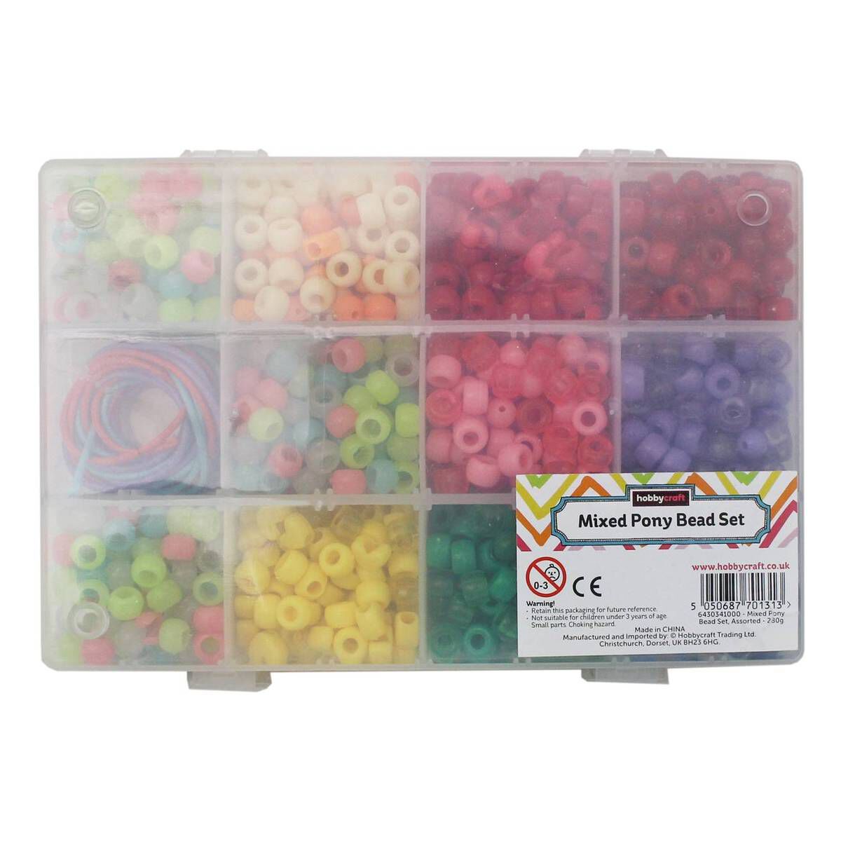 Mixed Pony Bead Set 280g | Hobbycraft