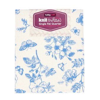 Blue Floral Single Cotton Fat Quarter image number 4