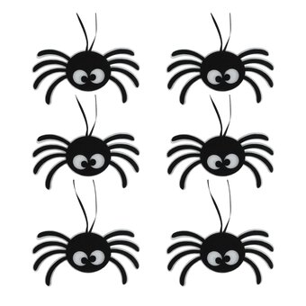 Black and White Felt Spider Decorations 6 Pack image number 2