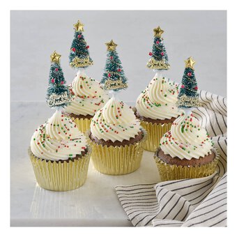 Christmas Tree Cupcake Toppers 5 Pack