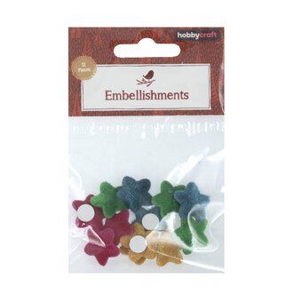 Multicolour Velvet Star Embellishments 12 Pack image number 4