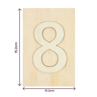 Wooden Number 8 Plaque 10cm x 15cm image number 4