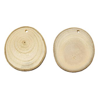 Wooden Disc with Hole 4cm x 7cm
