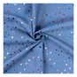 Blue Foil Dot Chambray Fabric by the Metre image number 1