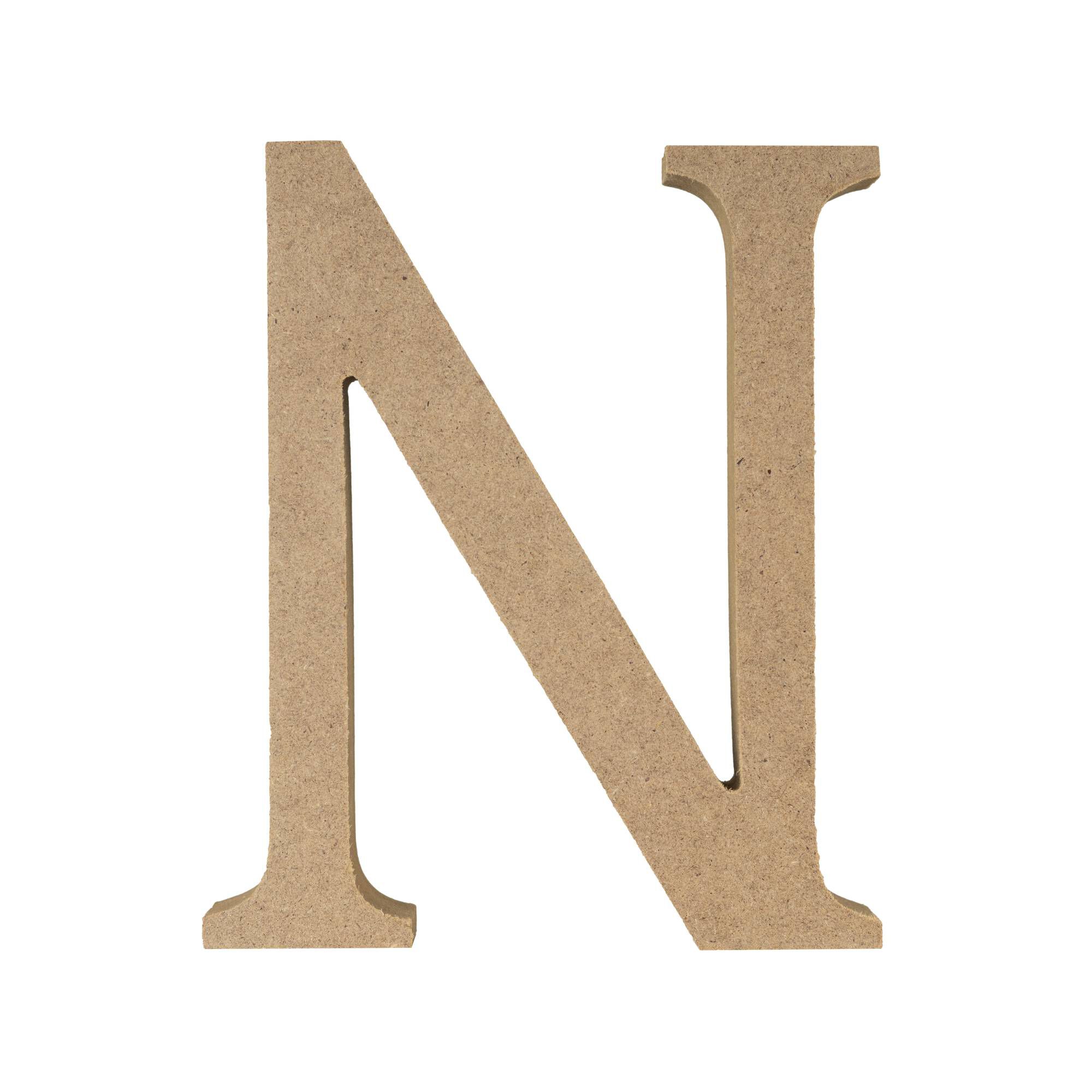 MDF Wooden Letter N 13cm | Hobbycraft