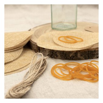 Natural Hessian Jam Jar Topper Kit 24 Pack image number 2