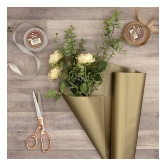 Gold Floral Frosted Wrap 80cm x 250cm 