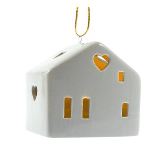 Hanging LED Ceramic House 7cm