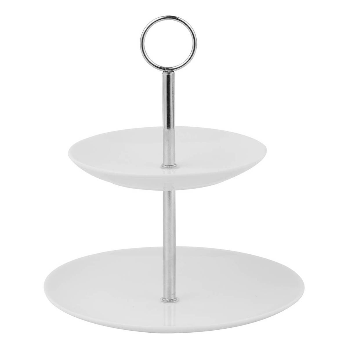 CA35 2-Tier Silver Metal Plated Cake Stand Wedding Party Hire | Sweet Party  Supplies