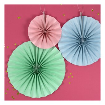 Pastel Party Fan Decorations 3 Pack