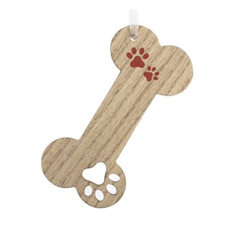 Hanging Wooden Paw Bone Decoration 14cm