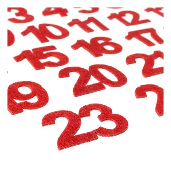 Red Adhesive Felt Advent Numbers 25 Pack image number 3