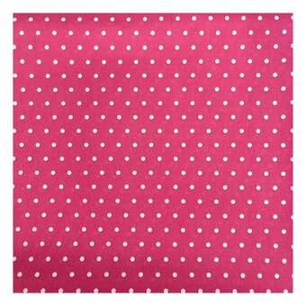 Fuchsia Simple Polka Polycotton Fabric by the Metre image number 2