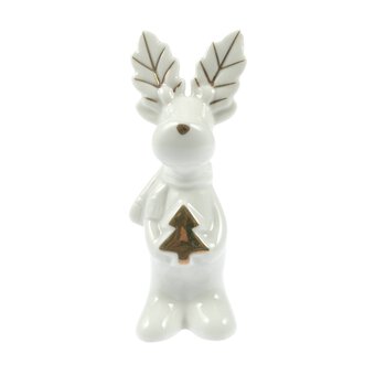 Standing Glazed Ceramic Reindeer Decoration 12cm image number 4