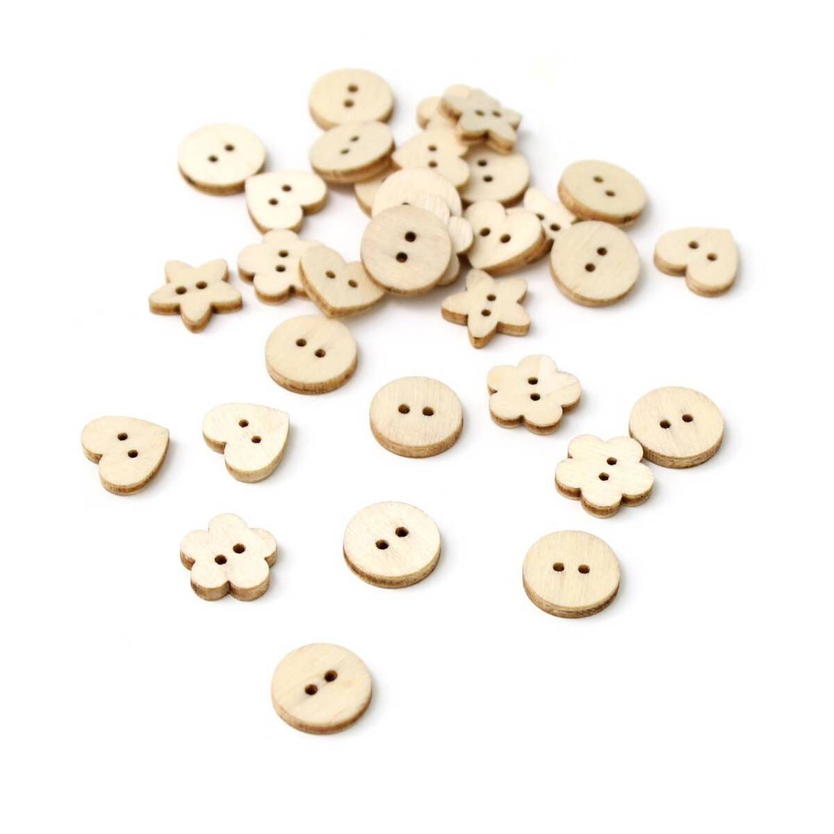 White 2024 wooden buttons