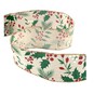 Holly and Berries Wire Edge Ribbon 63mm x 3m image number 3