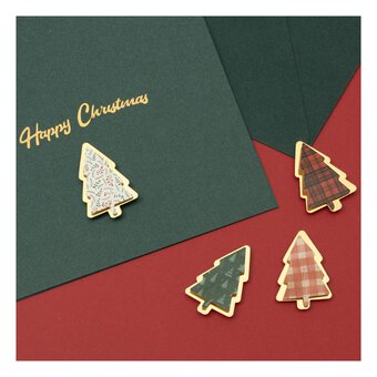 Tartan Tree Foiled Card Toppers 4 Pack 