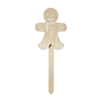 Printed Gingerbread Man Wooden Topper