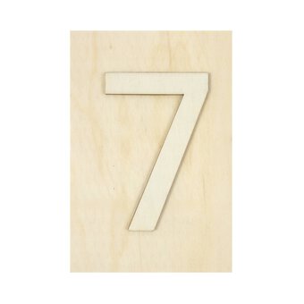 Wooden Number 7 Plaque 10cm x 15cm