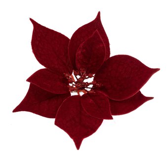 Red Poinsettia Clip 20cm