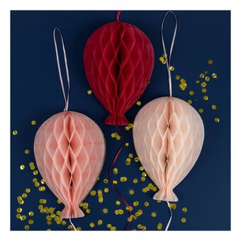 Pink Honeycomb Balloon Decorations 3 Pack