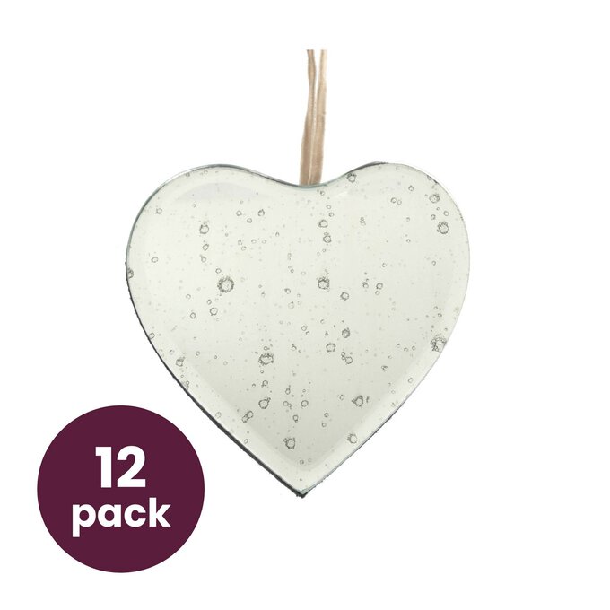 Vintage Mirror Heart Decoration 12 Pack Bundle image number 1