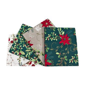 Poinsettia Cotton Fat Quarters 4 Pack