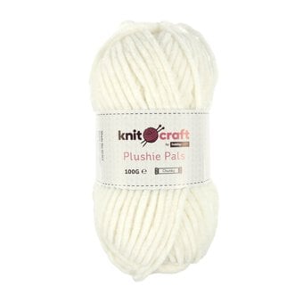 Knitcraft White Plushie Pals Yarn 100g